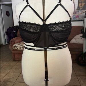 Venezia Black Sheer Lace Bralette